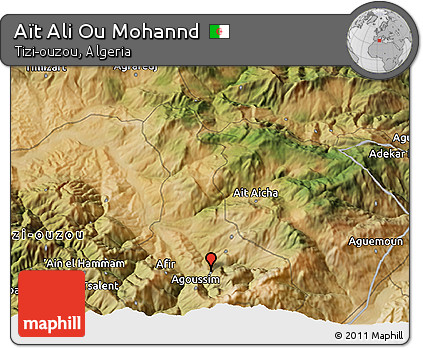 Satellite 3D Map of Aït Ali Ou Mohannd