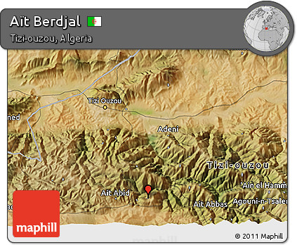 Satellite 3D Map of Aït Berdjal