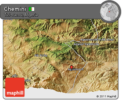 Satellite 3D Map of Chemini