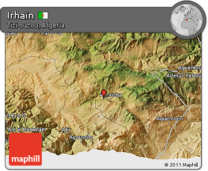 Satellite 3D Map of Irhaïn