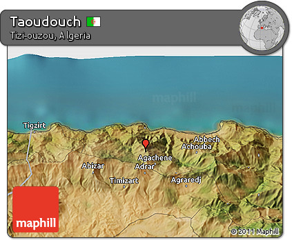 Satellite 3D Map of Taoudouch