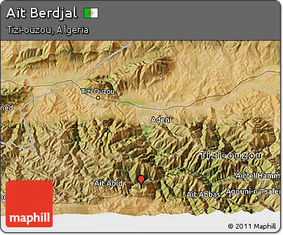 Satellite 3D Map of Aït Berdjal