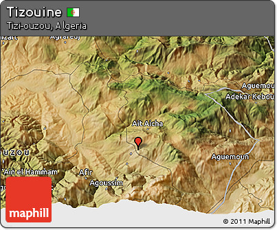Satellite 3D Map of Tizouine