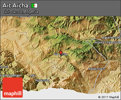 Satellite 3D Map of Aït Aïcha