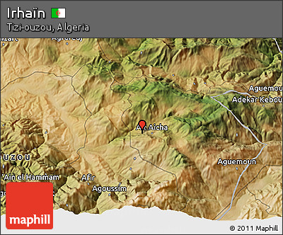 Satellite 3D Map of Irhaïn