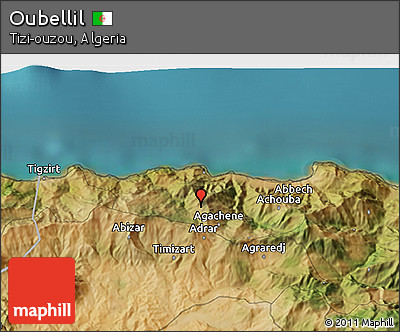 Satellite 3D Map of Oubellil