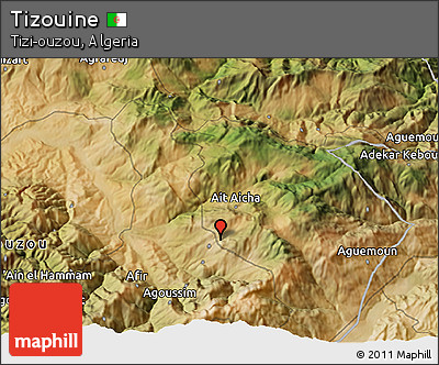 Satellite 3D Map of Tizouine