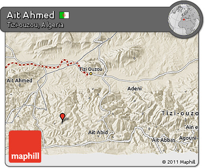 Shaded Relief 3D Map of Aït Ahmed