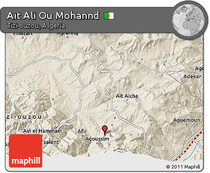 Shaded Relief 3D Map of Aït Ali Ou Mohannd