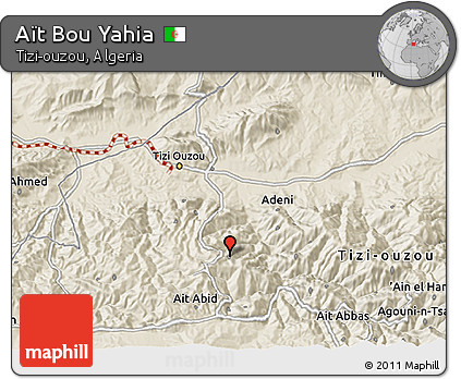 Shaded Relief 3D Map of Aït Bou Yahia