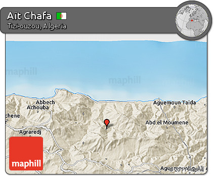 Shaded Relief 3D Map of Aït Chafa