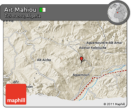 Shaded Relief 3D Map of Aït Mahiou
