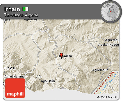 Shaded Relief 3D Map of Irhaïn