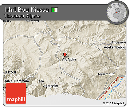 Shaded Relief 3D Map of Irhil Bou Kiassa