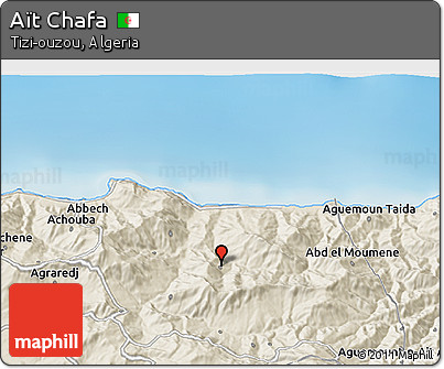 Shaded Relief 3D Map of Aït Chafa