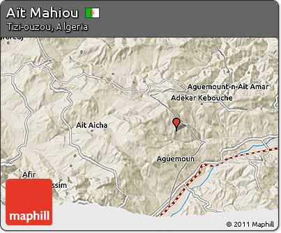 Shaded Relief 3D Map of Aït Mahiou
