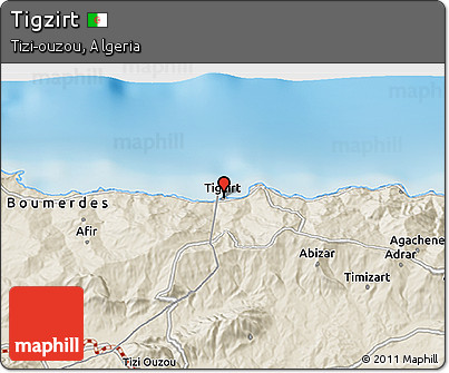 Shaded Relief 3D Map of Tigzirt