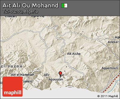 Shaded Relief 3D Map of Aït Ali Ou Mohannd