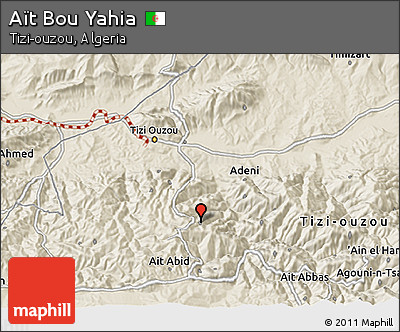 Shaded Relief 3D Map of Aït Bou Yahia