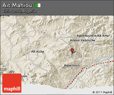 Shaded Relief 3D Map of Aït Mahiou