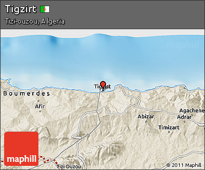 Shaded Relief 3D Map of Tigzirt