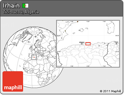 Blank Location Map of Irhaïn