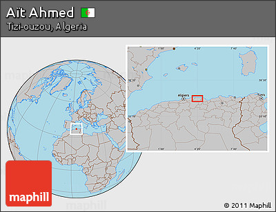 Gray Location Map of Aït Ahmed