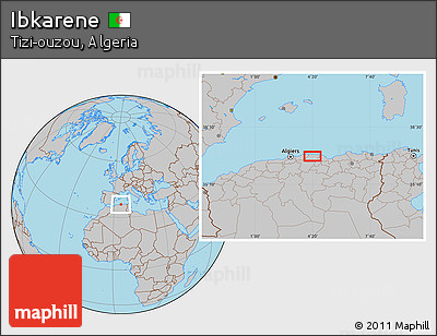 Gray Location Map of Ibkarene
