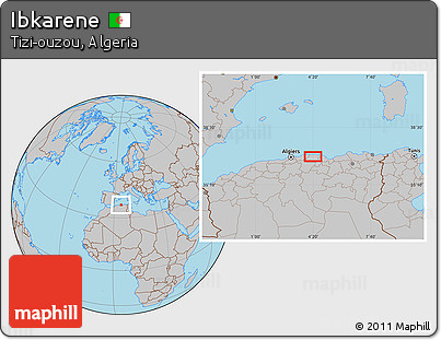 Gray Location Map of Ibkarene