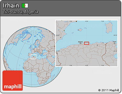 Gray Location Map of Irhaïn