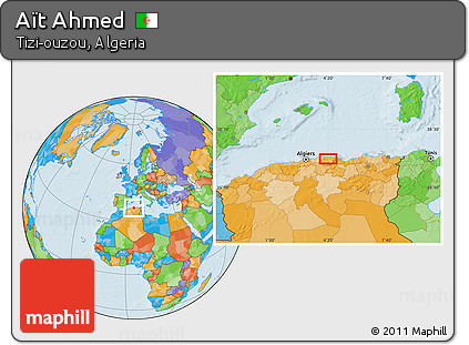 Political Location Map of Aït Ahmed