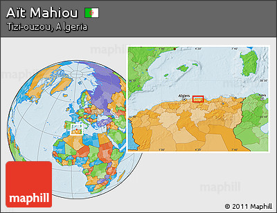 Political Location Map of Aït Mahiou