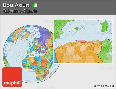 Political Location Map of Bou Aoun