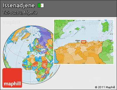 Political Location Map of Issenadjene