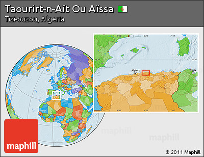 Political Location Map of Taourirt-n-Aït Ou Aïssa