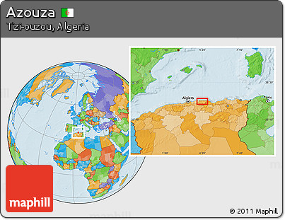 Political Location Map of Azouza