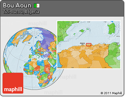 Political Location Map of Bou Aoun