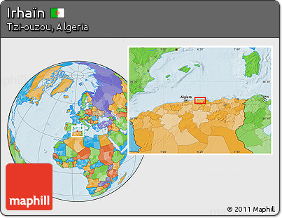 Political Location Map of Irhaïn