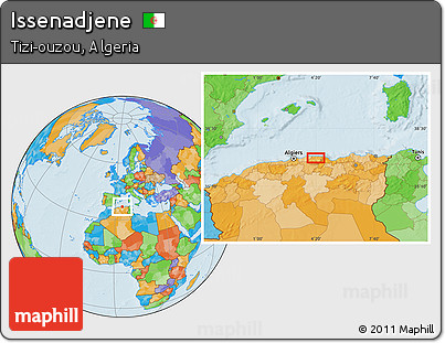 Political Location Map of Issenadjene