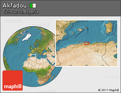 Satellite Location Map of Akfadou