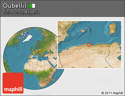 Satellite Location Map of Oubellil
