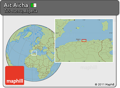 Savanna Style Location Map of Aït Aïcha