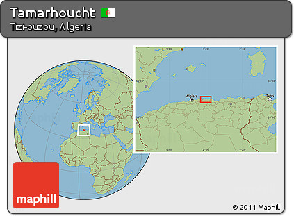 Savanna Style Location Map of Tamarhoucht