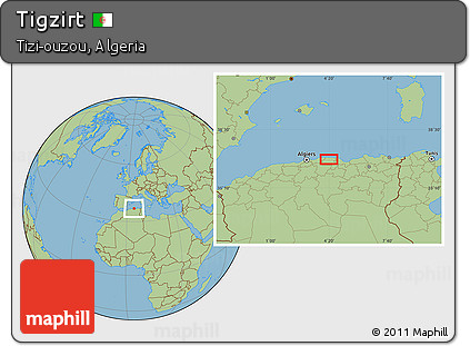 Savanna Style Location Map of Tigzirt