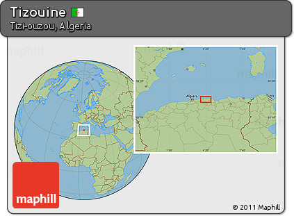 Savanna Style Location Map of Tizouine