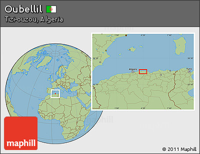 Savanna Style Location Map of Oubellil