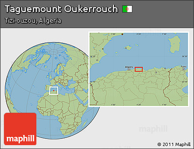Savanna Style Location Map of Taguemount Oukerrouch