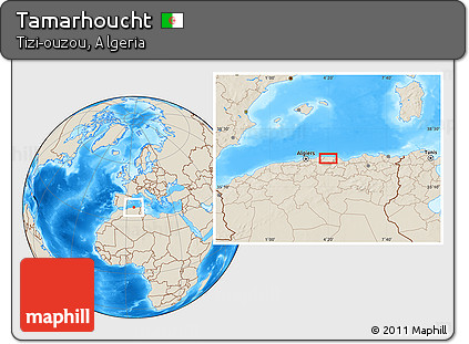 Shaded Relief Location Map of Tamarhoucht