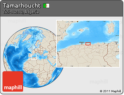 Shaded Relief Location Map of Tamarhoucht