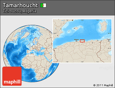Shaded Relief Location Map of Tamarhoucht